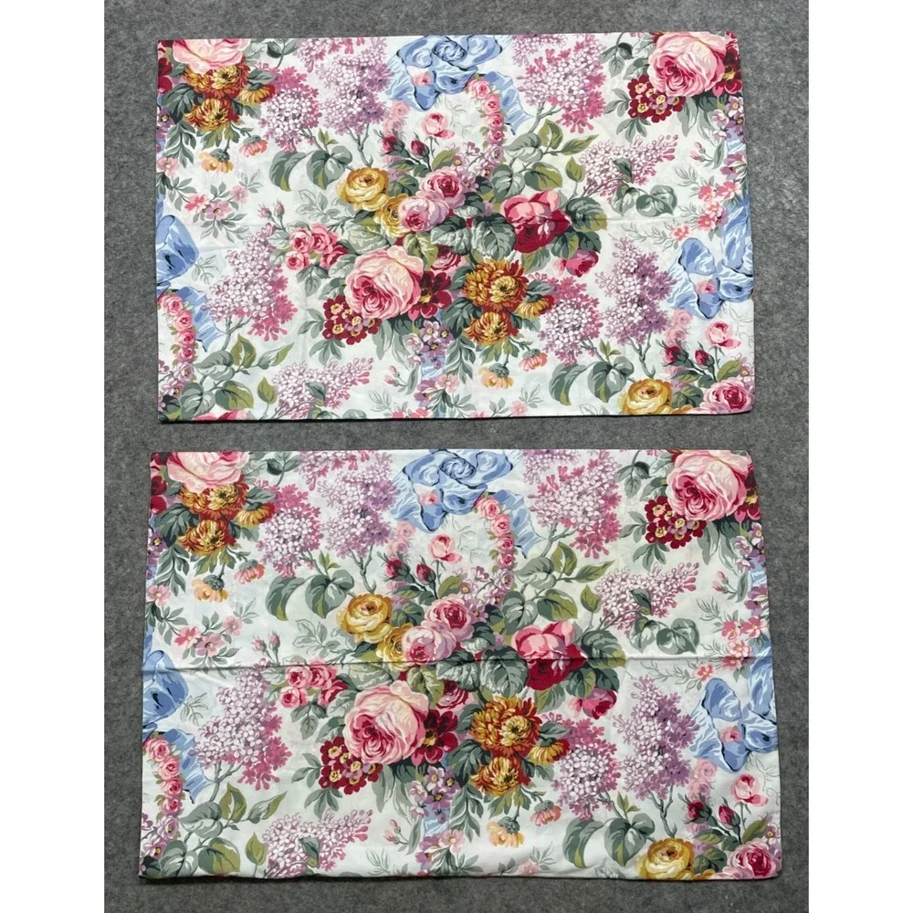2 Ralph Lauren Allison Floral Pillow Shams Standard